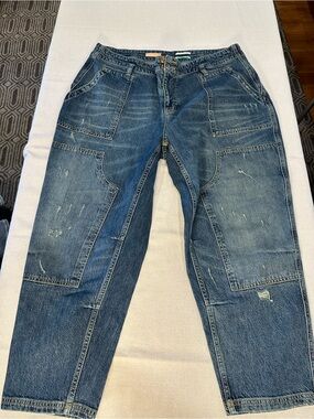 Anthropologie Pilcro Medium Blue Double-Button Denim Jeans